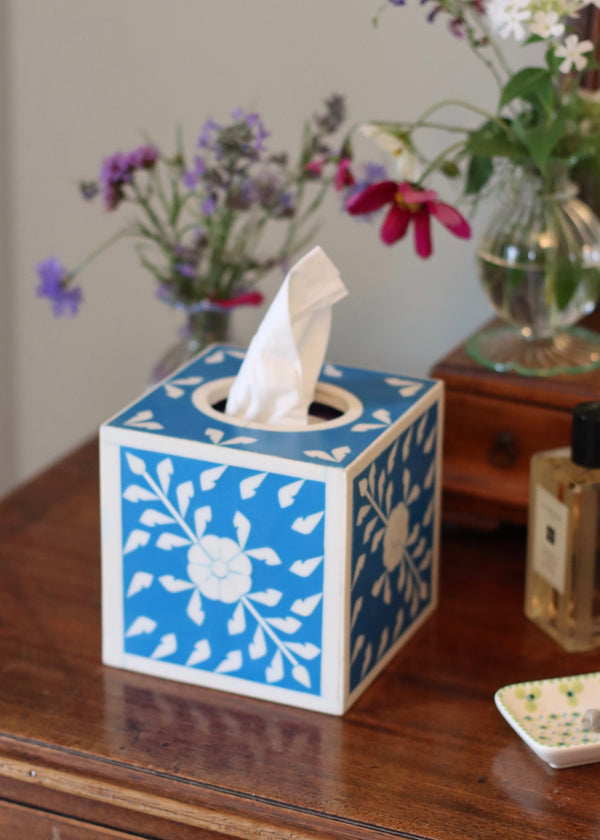 Decorative Tissue Box Cover - Blue