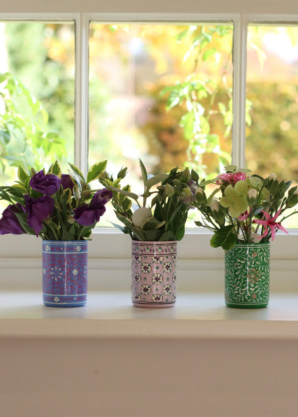 Brush Pot Set - Purples and Green
