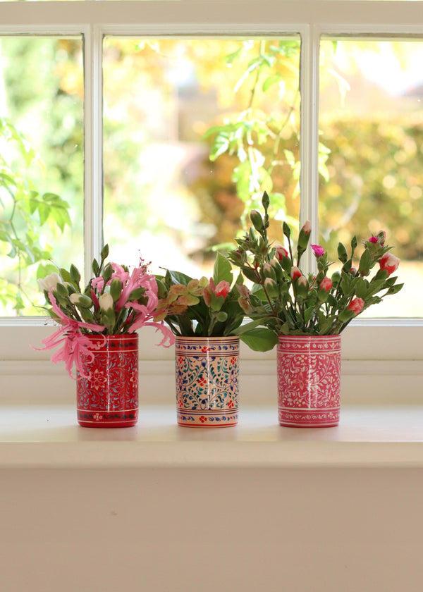 Brush Pot Set - Pinks and Reds