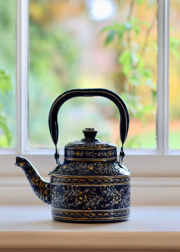 Hand Painted Teapot - Deep Navy