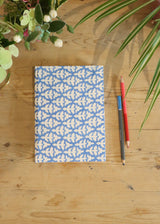 Block Print Covered Notebook - Blue