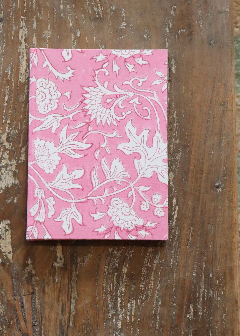 Block Print Covered Notebook - Pink