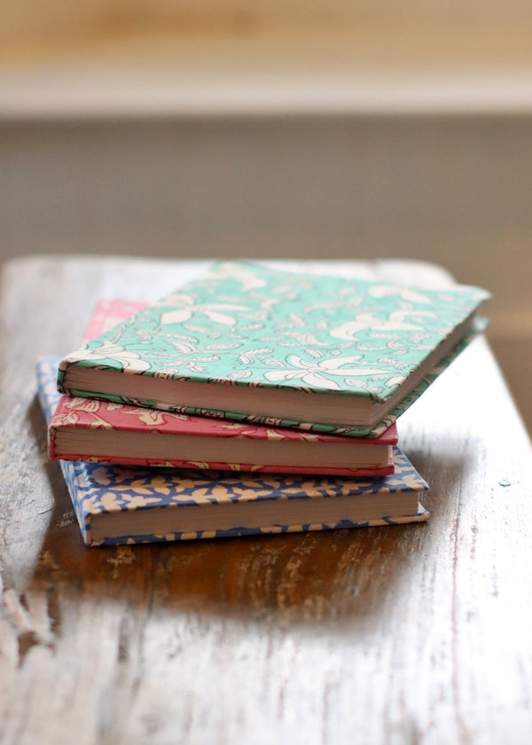 Block Print Covered Notebook - Pink