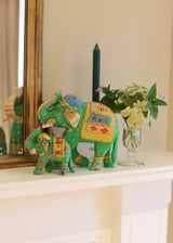 Decorative Wooden Elephant - Apple Green