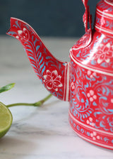 Hand Painted Teapot - Red