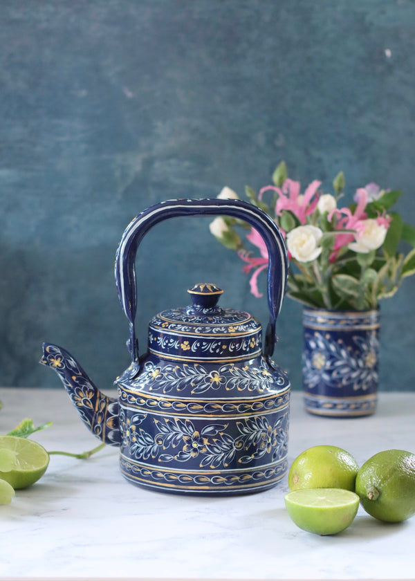 Hand Painted Teapot - Deep Navy