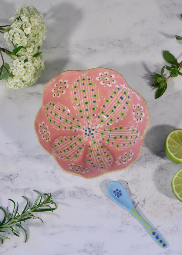 Pudding Bowl - Pink with Lime