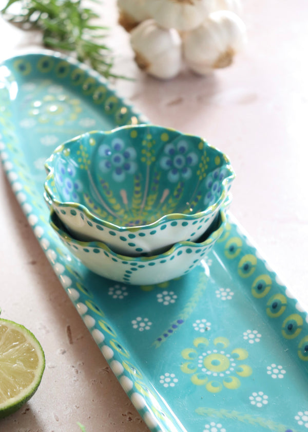 Garlic Platter - Teal Set