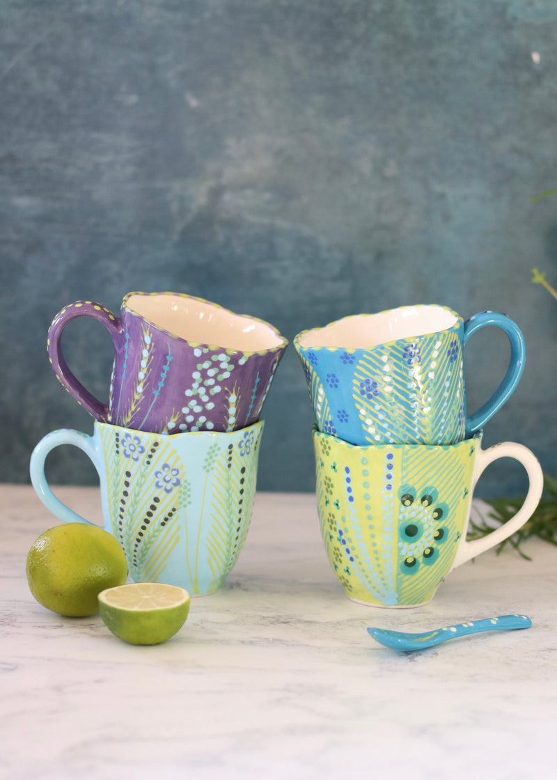 Waterlily Mug - Set of Four Brights
