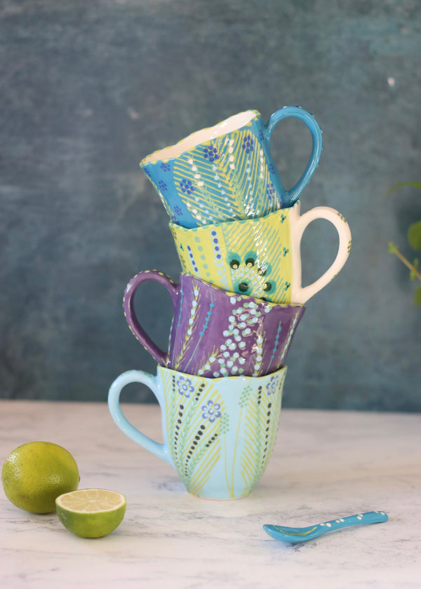 Waterlily Mug - Set of Four Brights