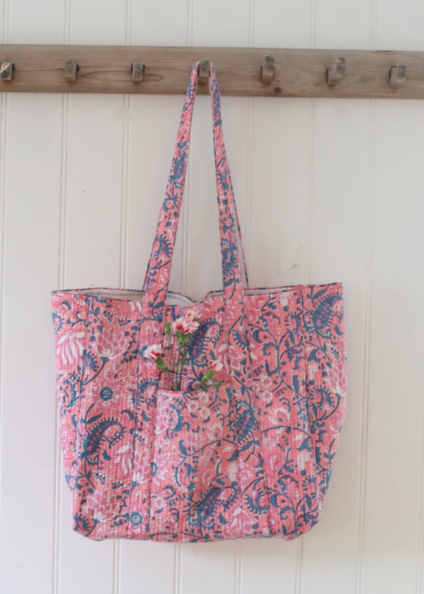 Block Print Everyday Bag - Festival Flowers
