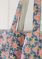 Block Print Everyday Bag - Blue, Pink & Yellow