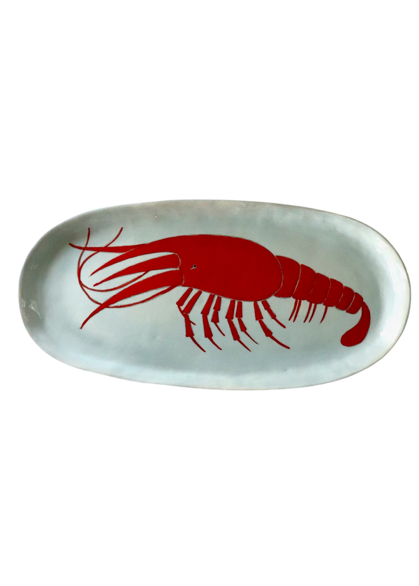 NEW- Large Serving Platter - Red Shrimp