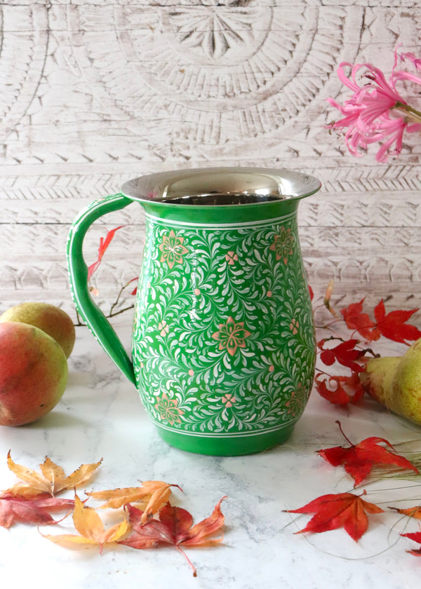 Painted Water Jug- Green