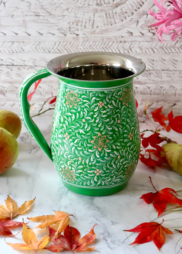 Painted Water Jug- Green