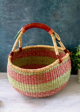 Market Basket - Lime & Red Stripe