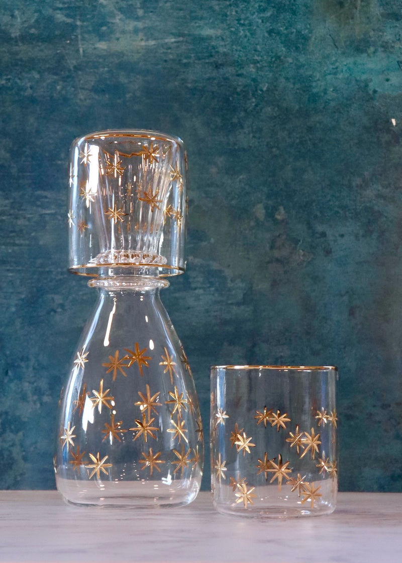 Carafe and Glass Set  - Gold Star