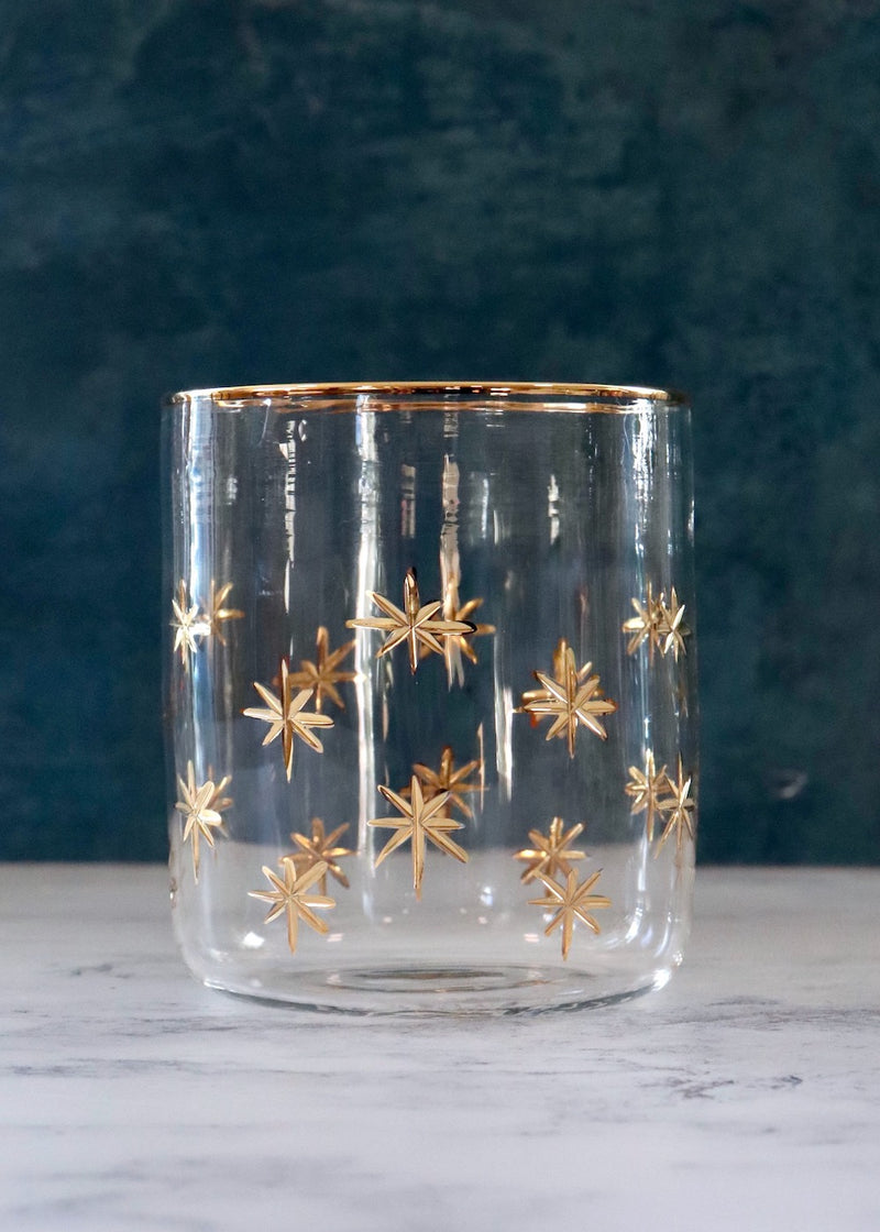 Glass Tumbler - Gold Stars