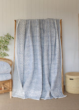 Hand block Printed Quilt - Blue is Blue