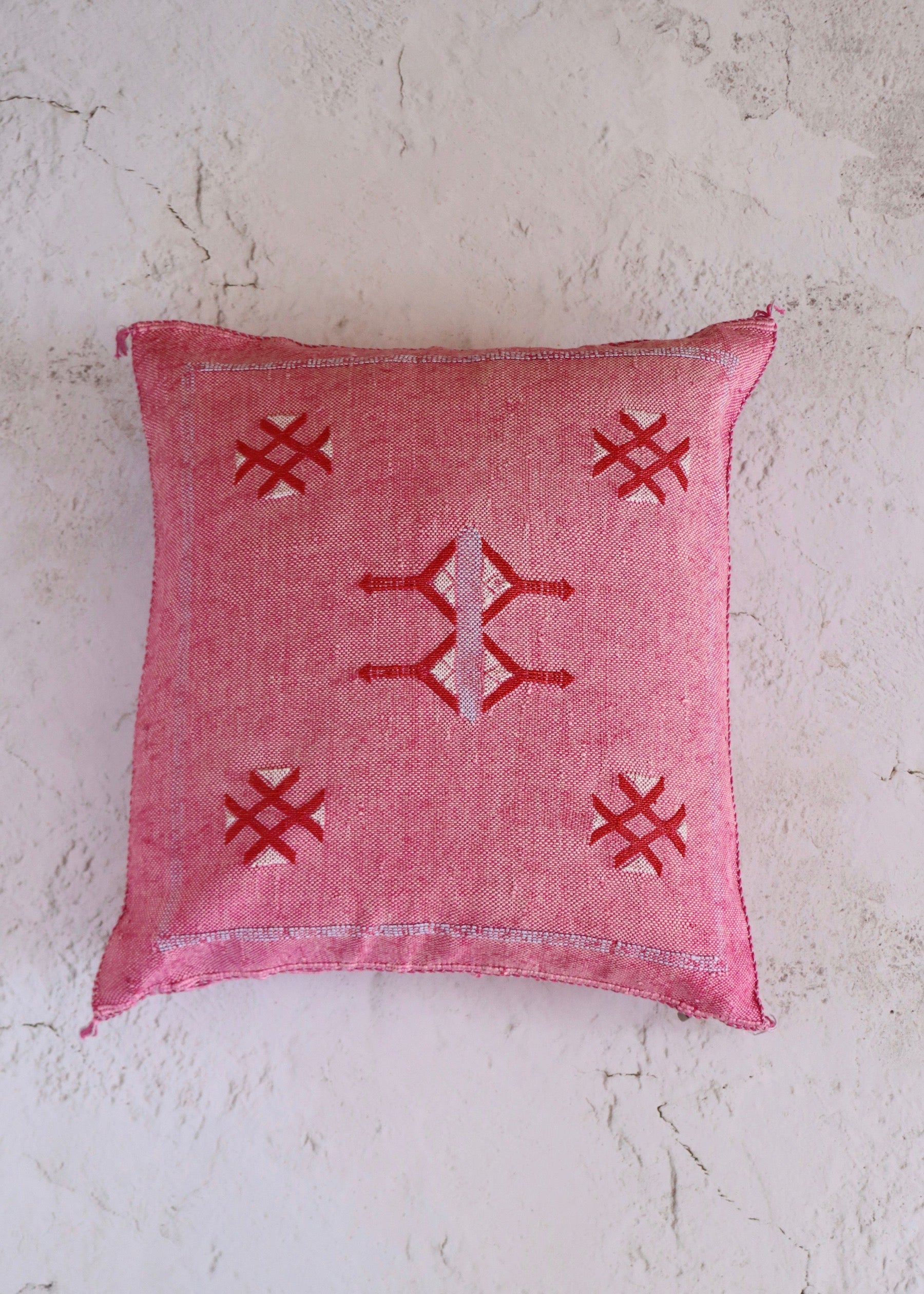 Cactus Silk Cushion Cover - Pink 1
