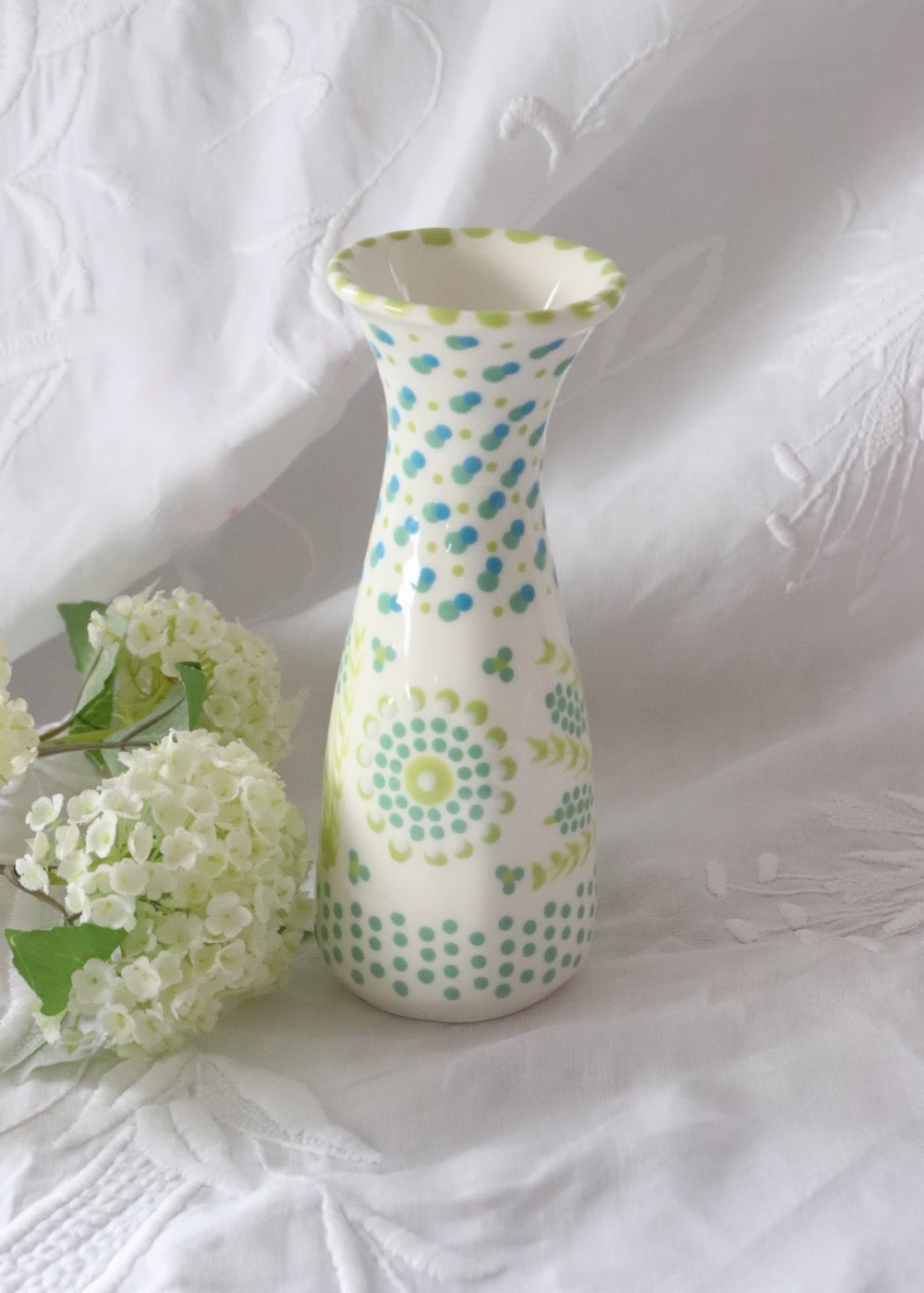 Bud Vase - With with Teal Dots