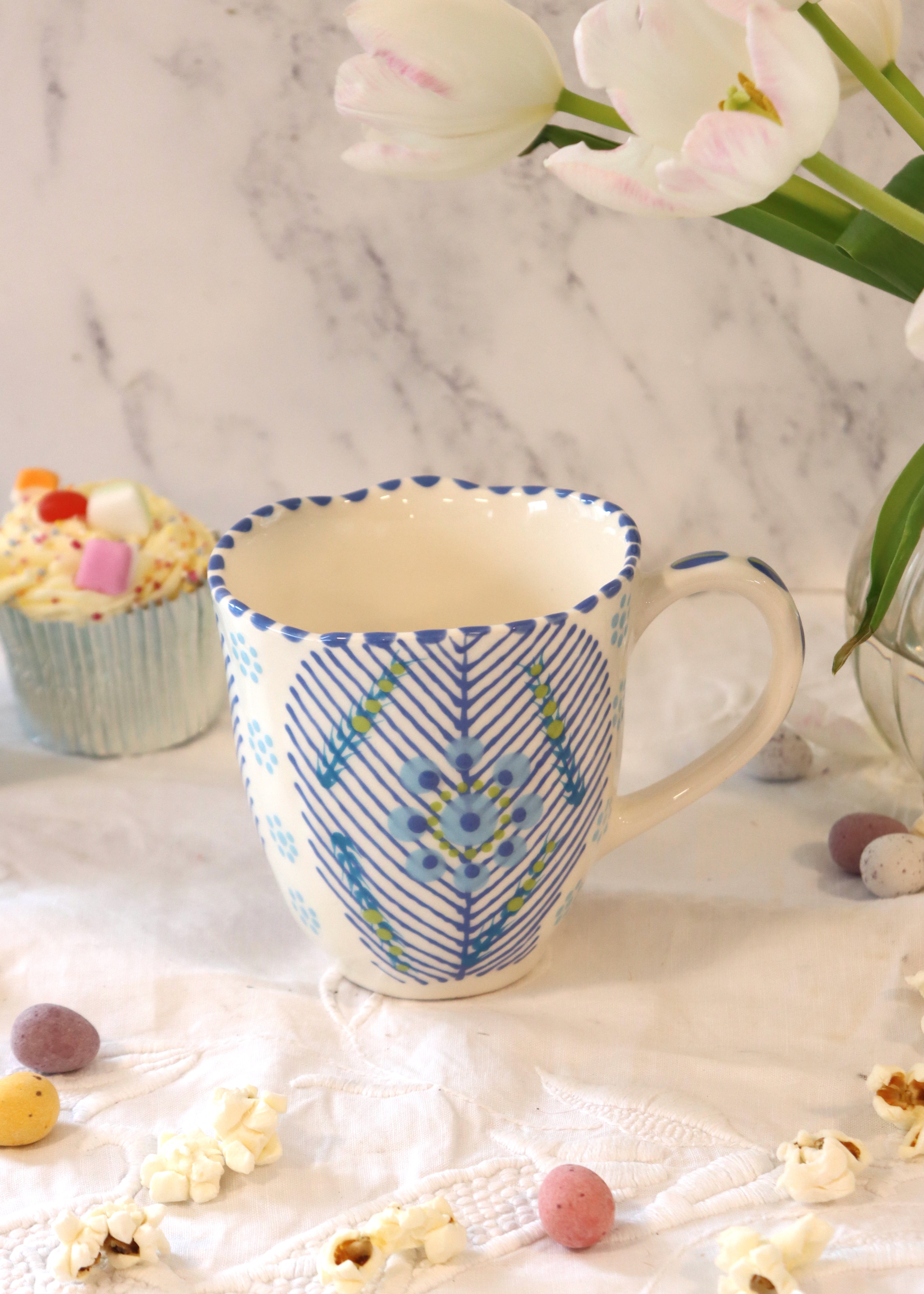 Waterlily Mug - Blue & White
