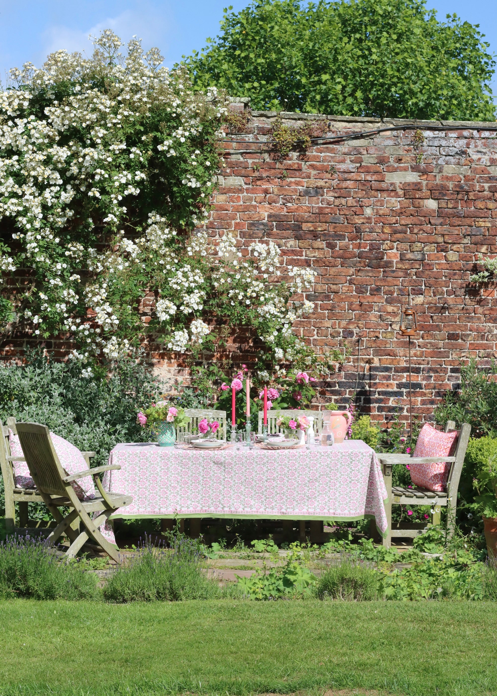 TABLECLOTH - Mughal Pink and Green