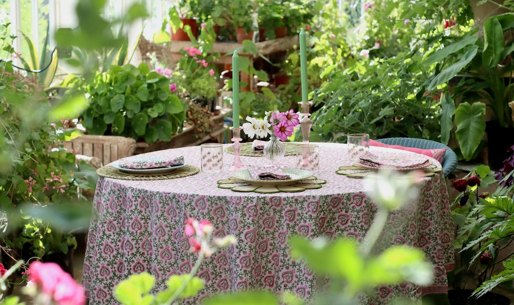 TABLECLOTH - Mughal Pink and Green