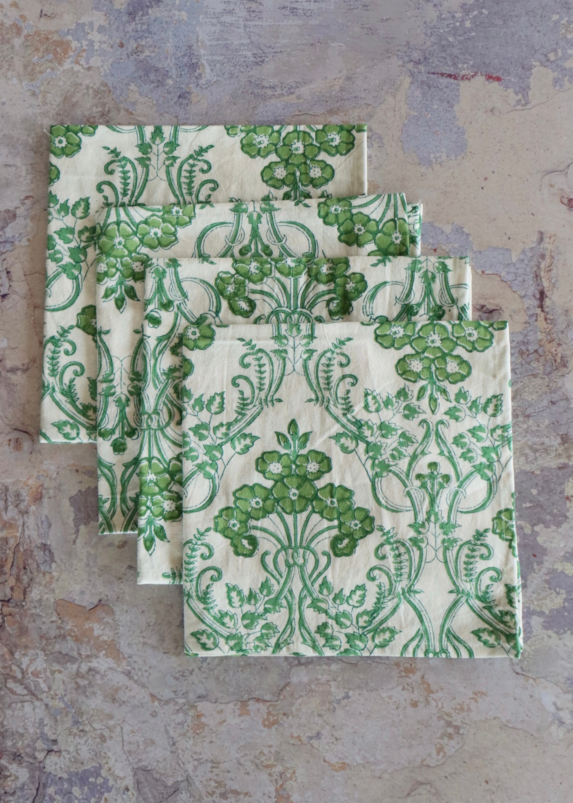 NEW Set Of 4 Napkins - Glorious  Green