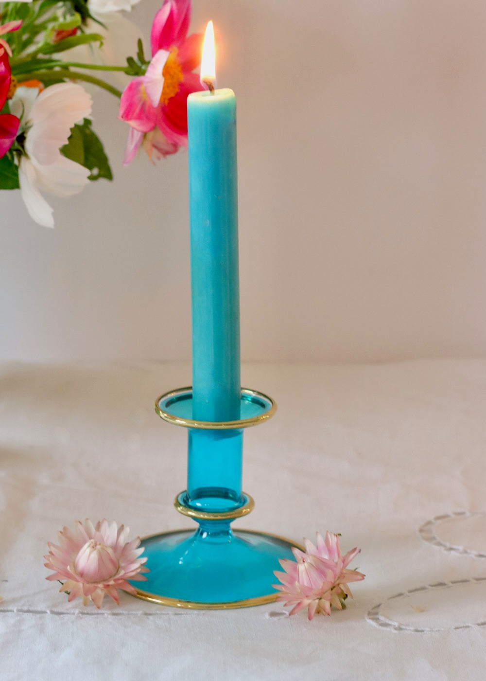 Salma Candlestick - Turquoise