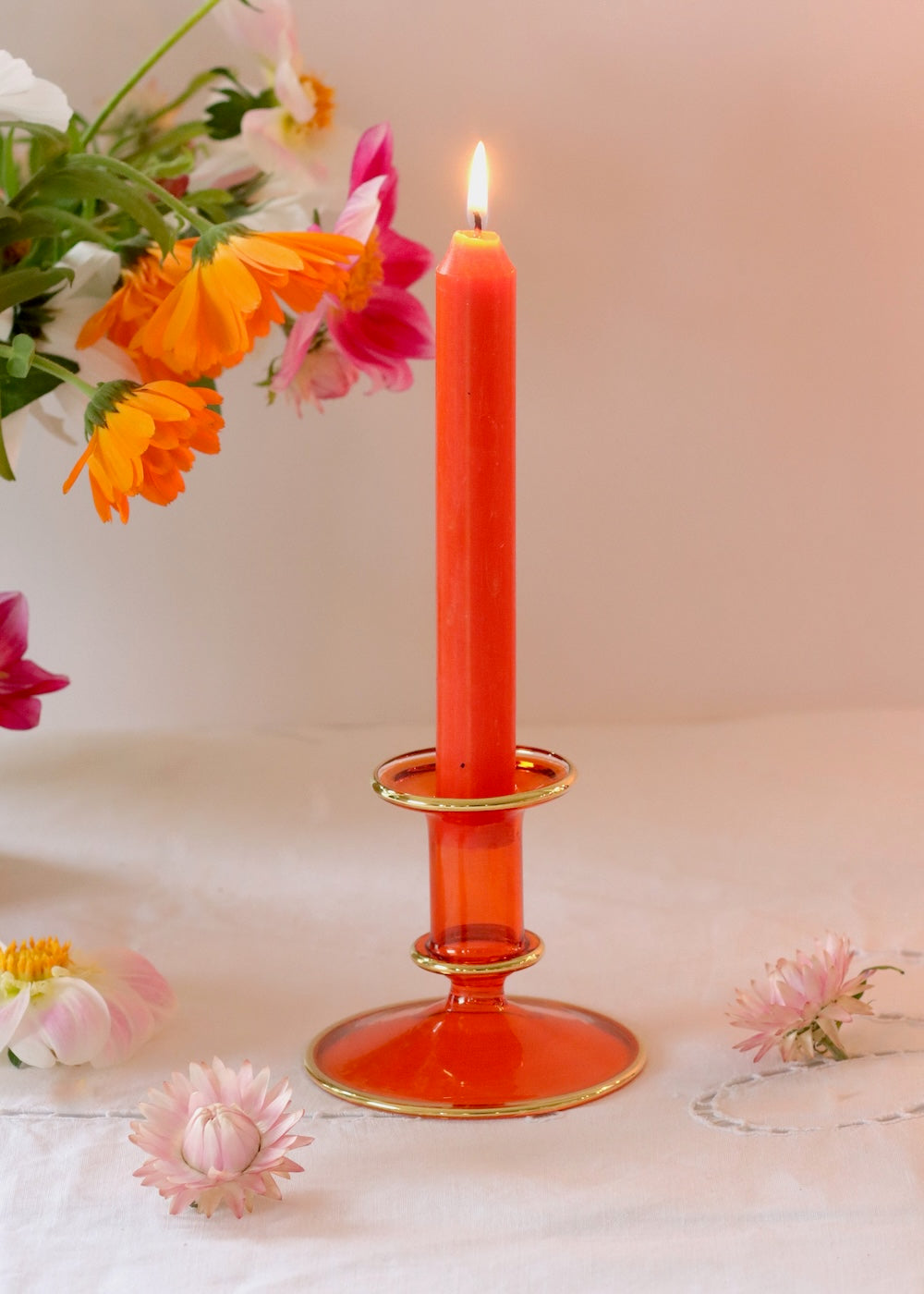 Salma Candlestick - Orange