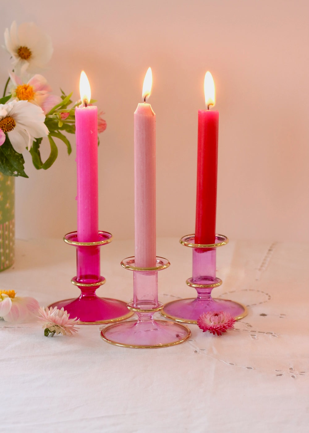 Salma Candlestick - Pale Pink