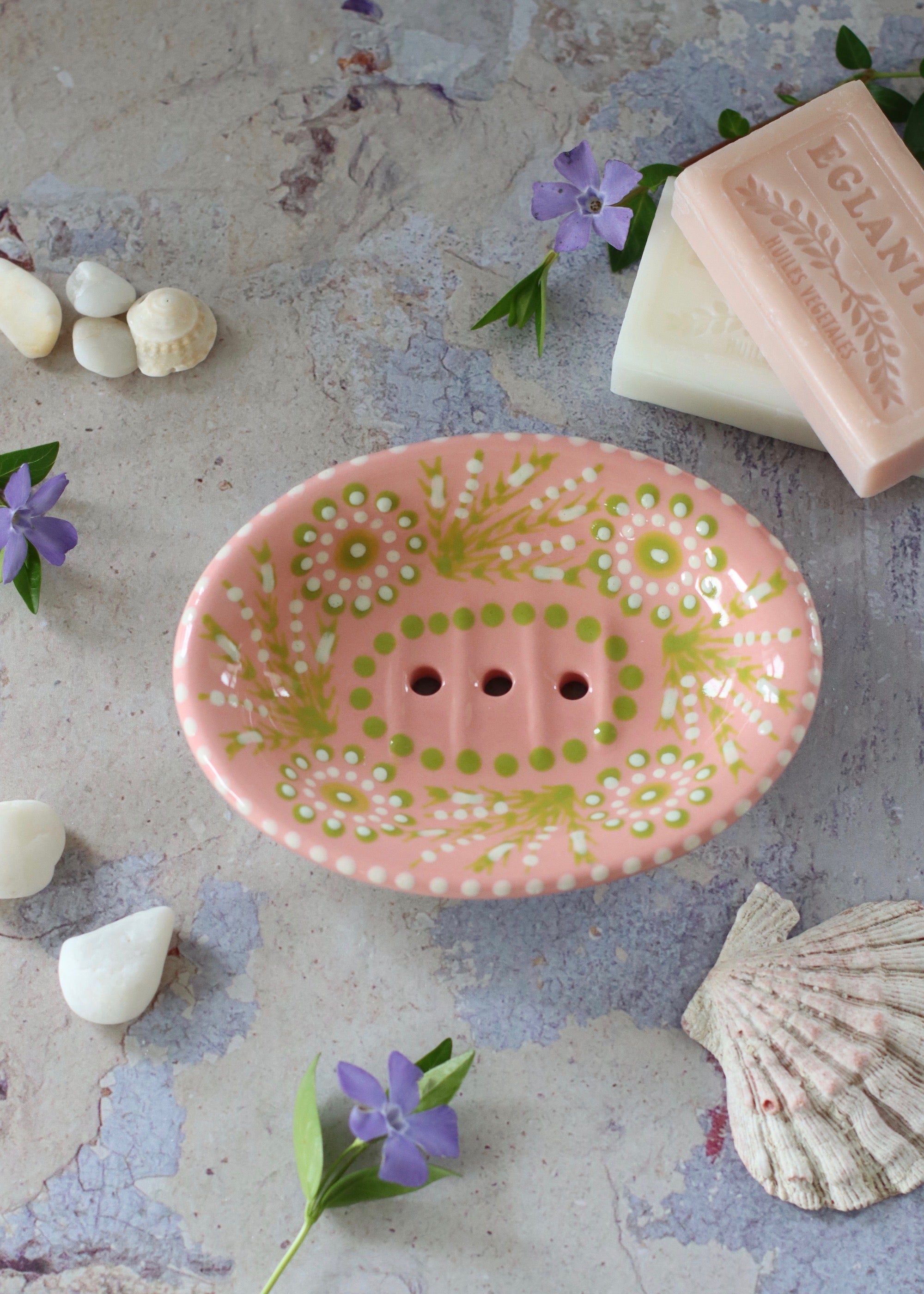 Soap Dish - Pink and Lime