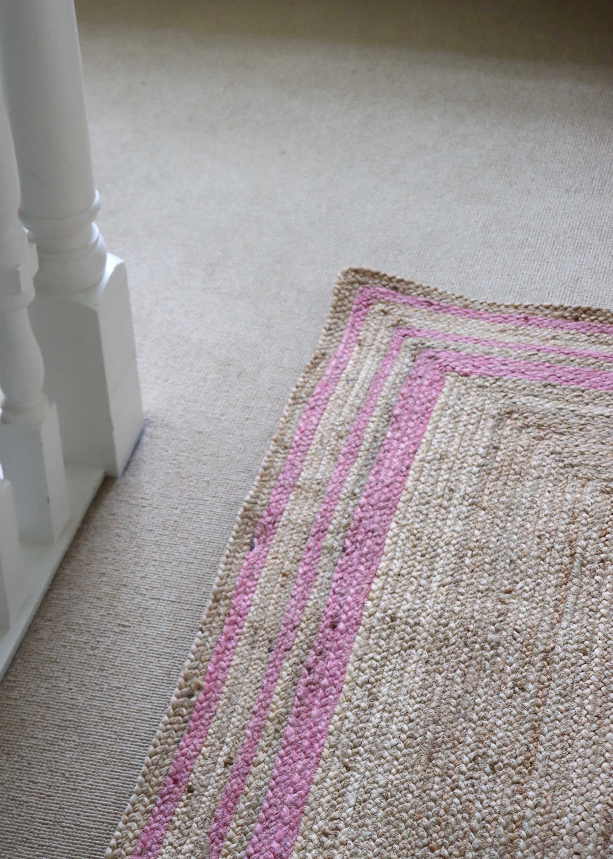 Jute Runner - Pink Stripes