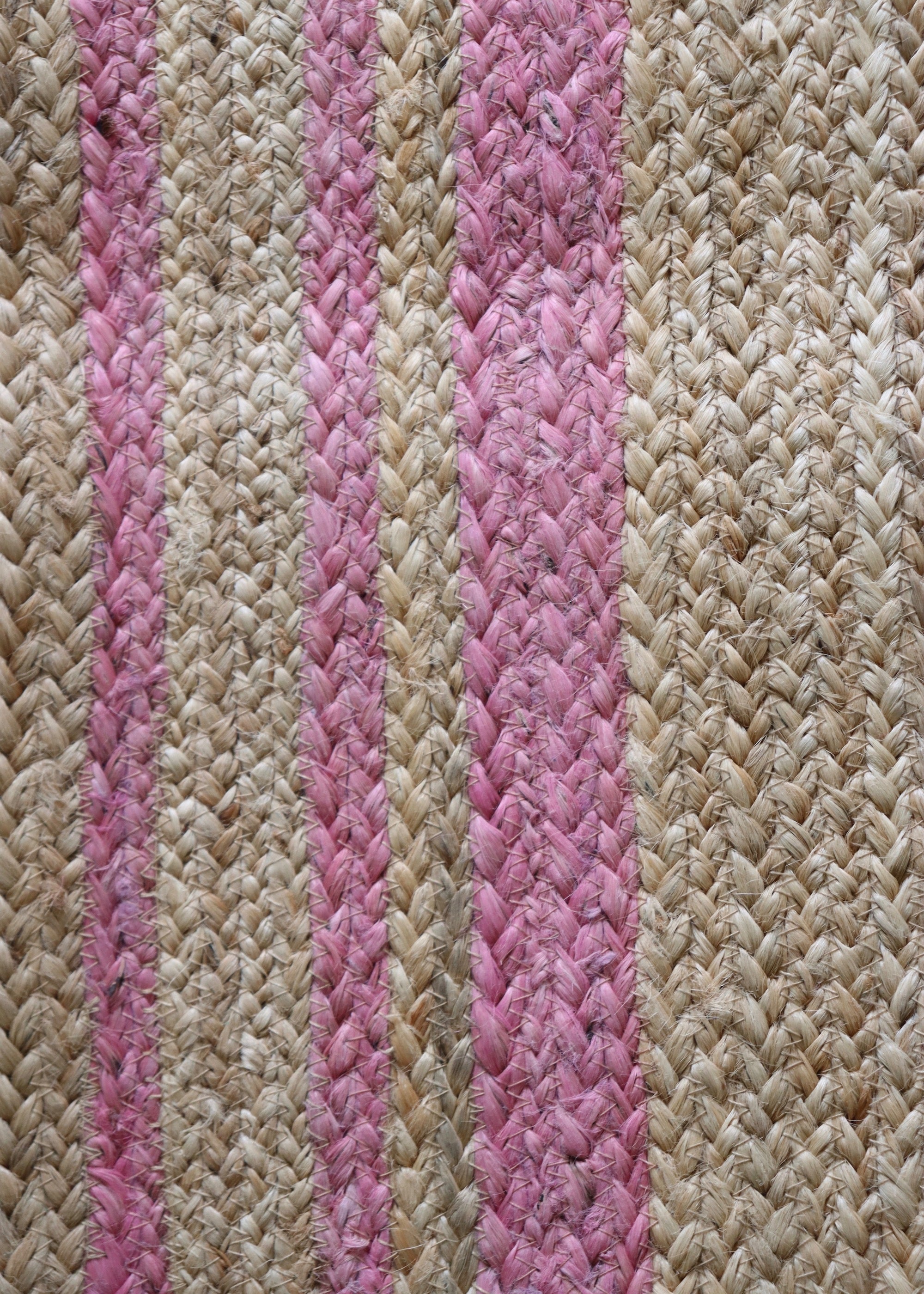 Jute Runner - Pink Stripes