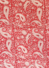Block Print Voile Fabric - Raspberry Red Paisley