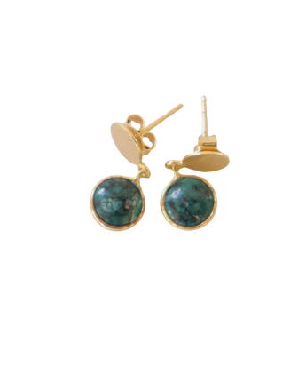 Salina Gold Vermeil & Chrysocolla Disc Earrings