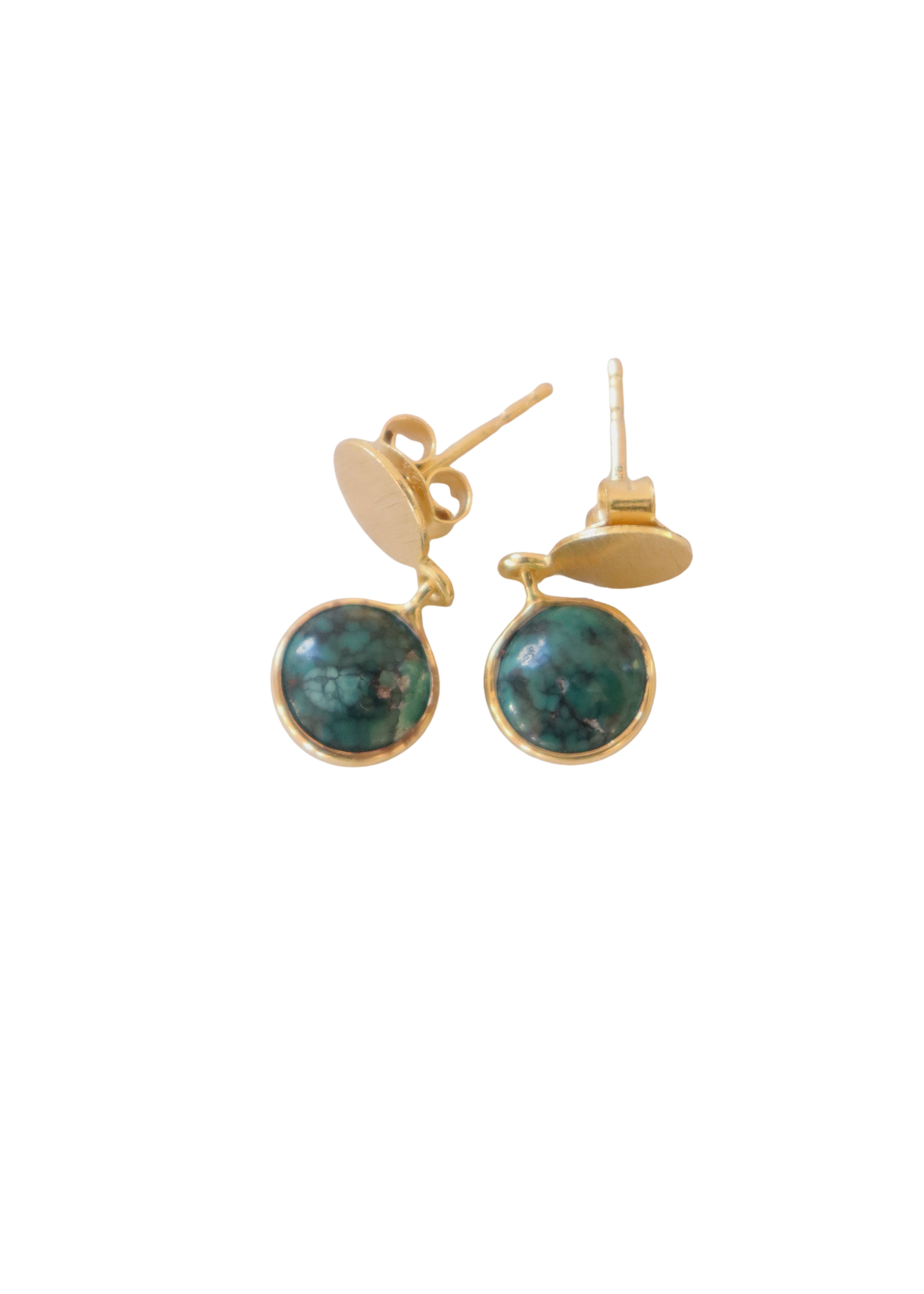 Salina Gold Vermeil & Chrysocolla Disc Earrings