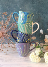 Waterlily Mugs Set - Blues