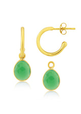 Manhattan Gold & Chrysoprase Gemstone Earrings