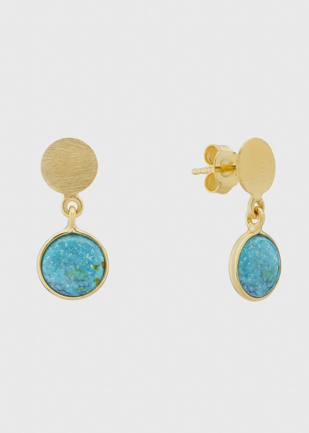 Selina Gold Vermeil & Chrysocolla Disc Earrings