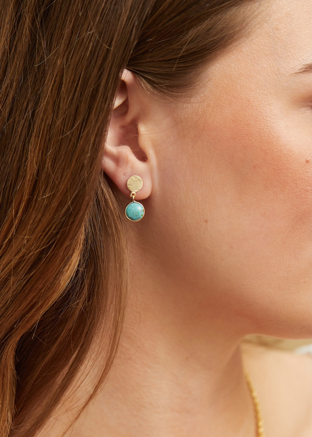 Selina Gold Vermeil & Chrysocolla Disc Earrings