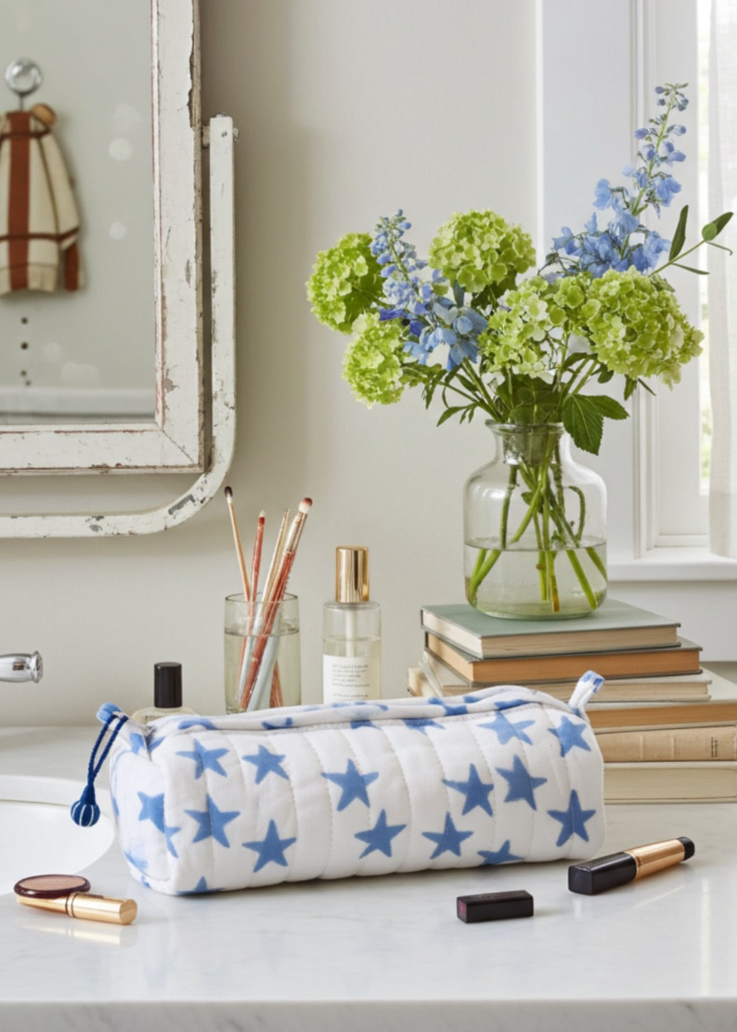 Pencil Case / Make Up Bag - Blue Super Star