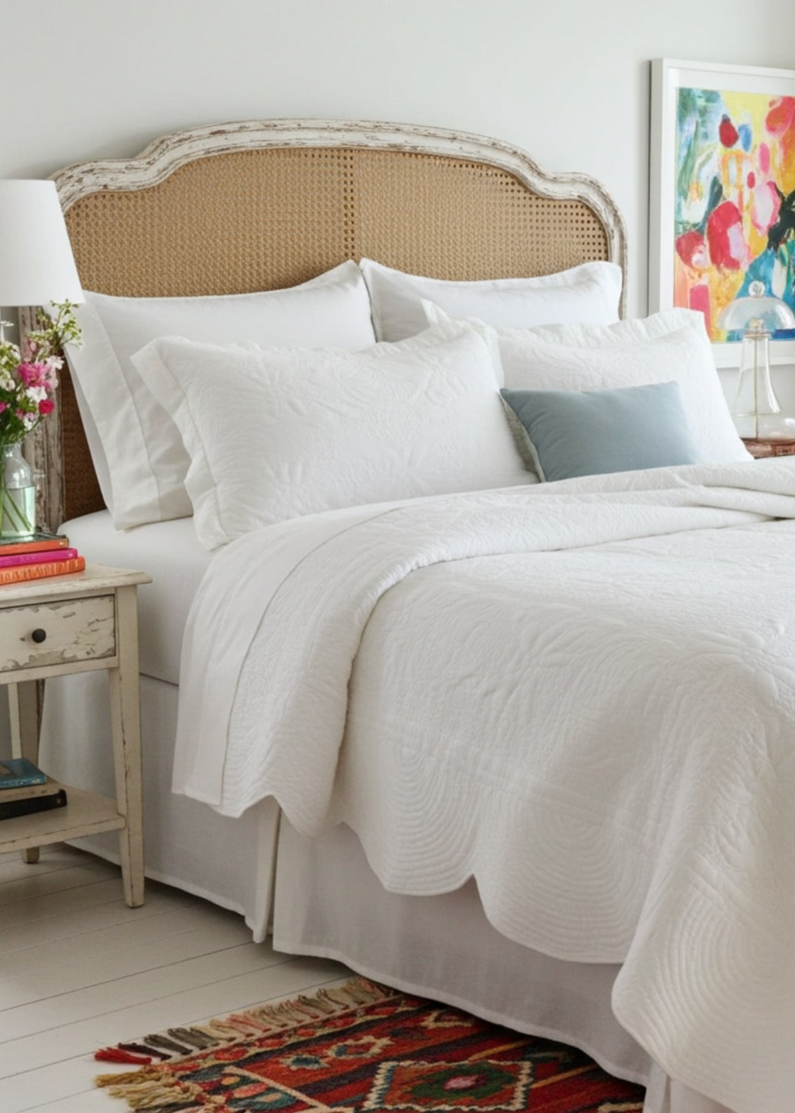 Scalloped White Tip Top Quilts 3 Sizes Available
