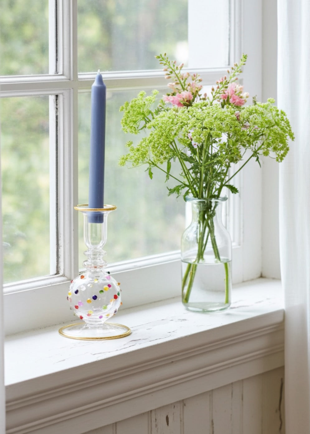 Small Bubble Candlestick - Rainbow Dots