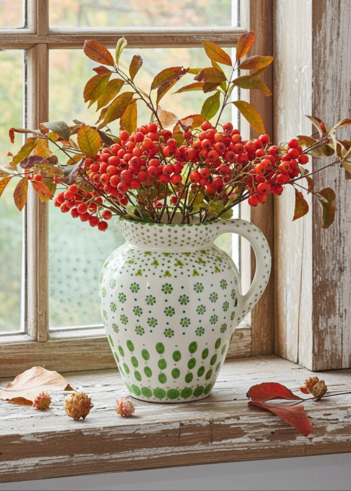 Water Jug - White & Green