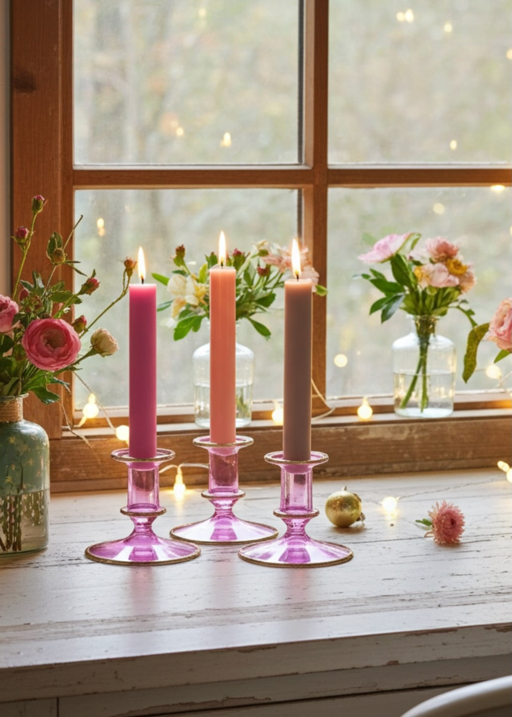 Salma Candlestick - Pale Pink
