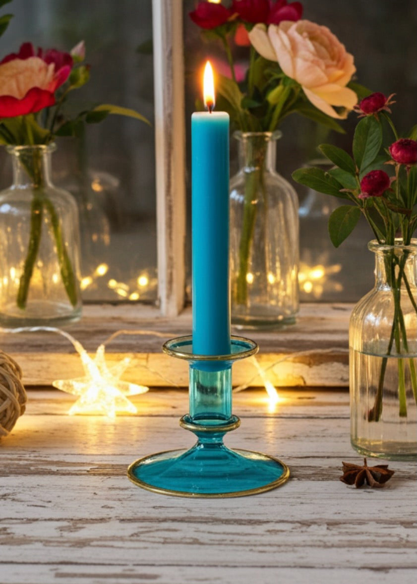 Salma Candlestick - Turquoise