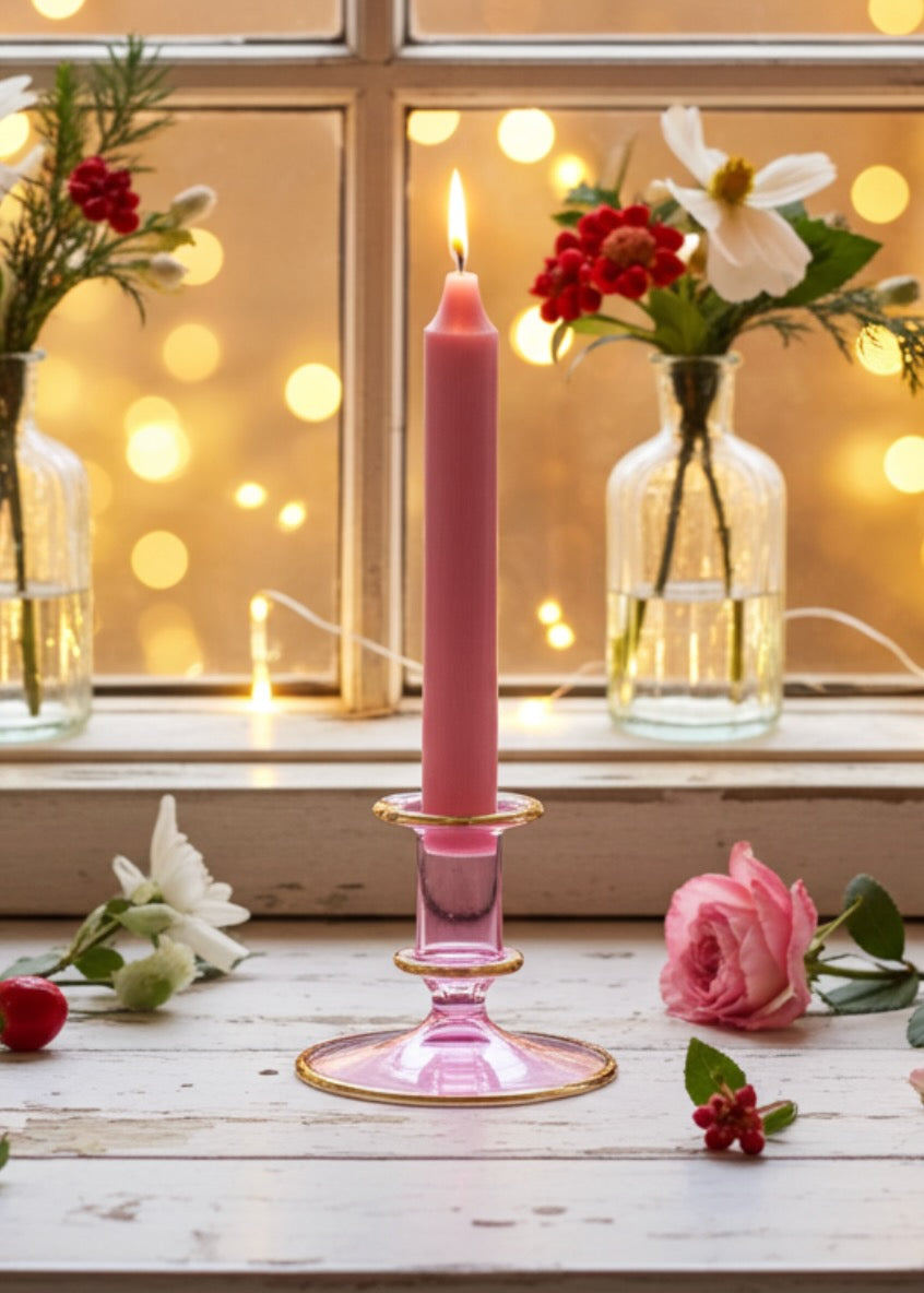 Salma Candlestick - Pale Pink