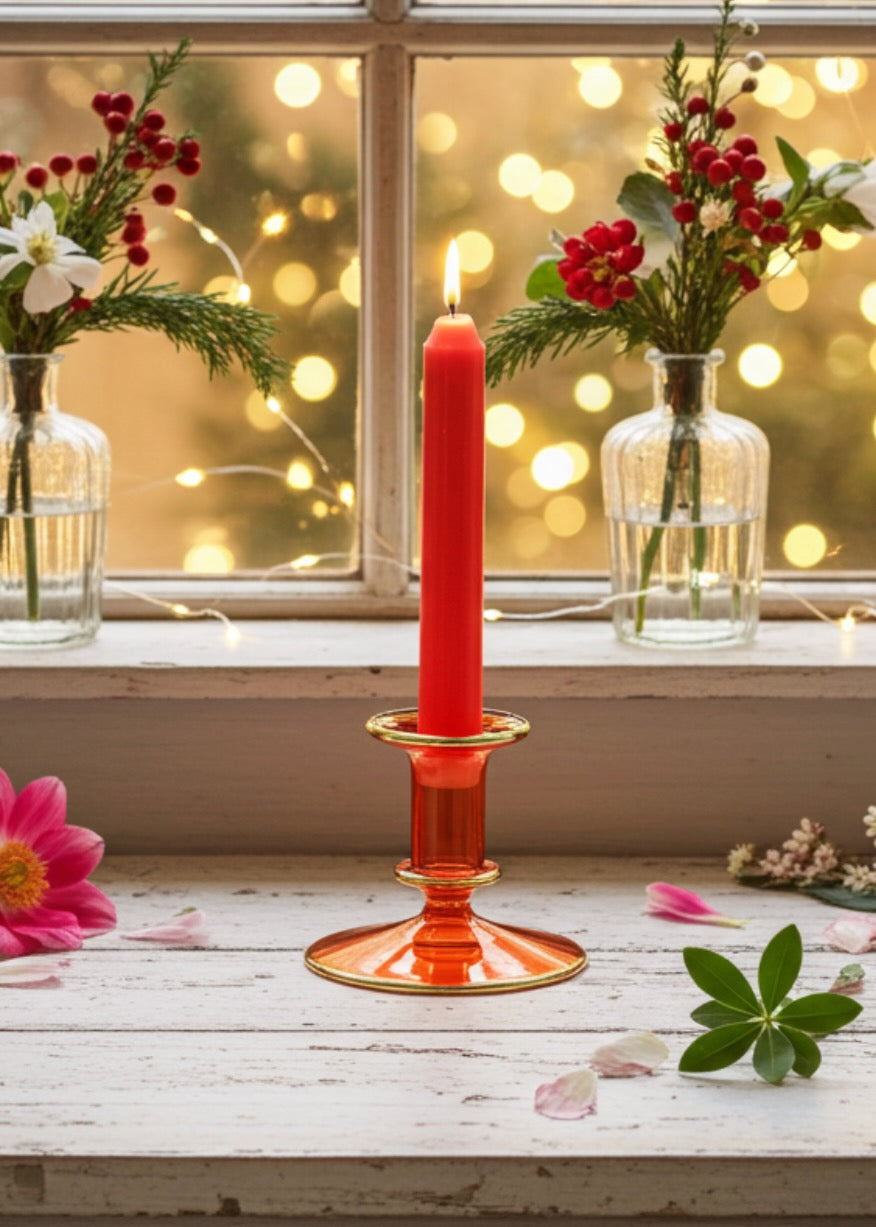 Salma Candlestick - Orange